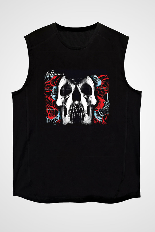 Deftones Baskılı Unisex Siyah Kolsuz Tişört