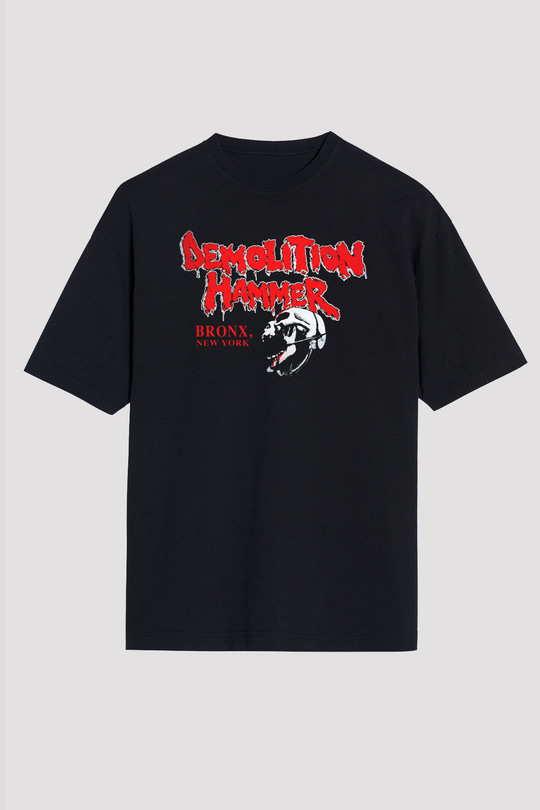 Demolition Hammer Siyah Unisex Oversize Tişört T-Shirt