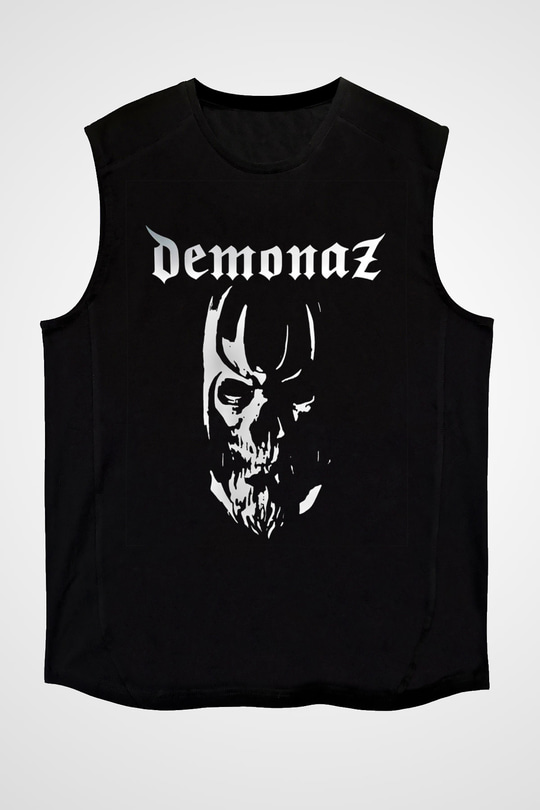 Demonaz Baskılı Unisex Siyah Kolsuz Tişört
