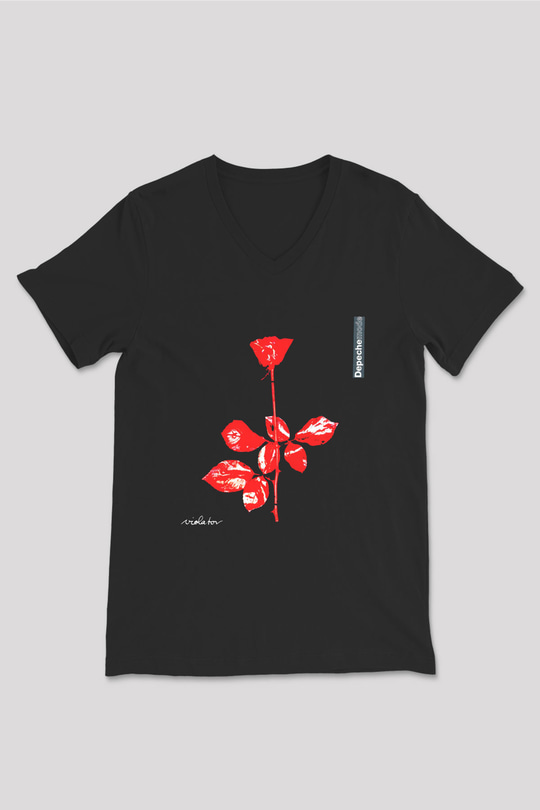 Depeche Mode Siyah Unisex V Yaka Tişört T-Shirt