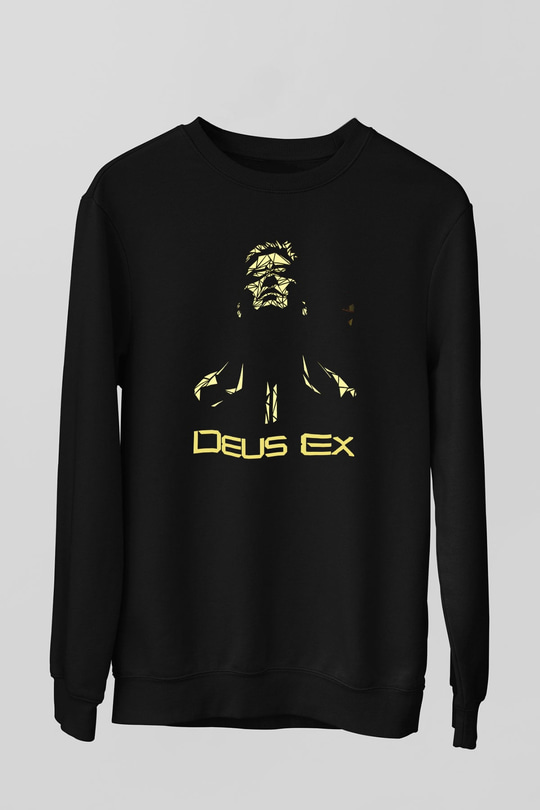 Deus Ex Siyah Unisex Sweatshirt