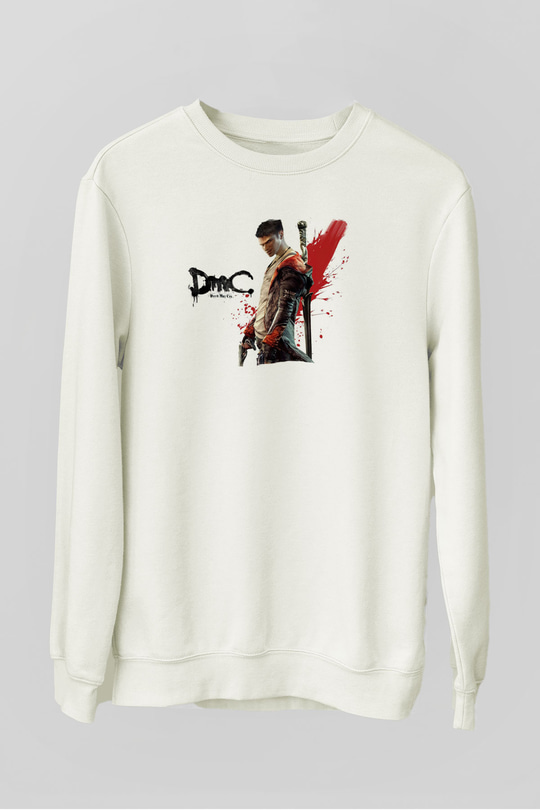 Devil May Cry Beyaz Unisex Sweatshirt