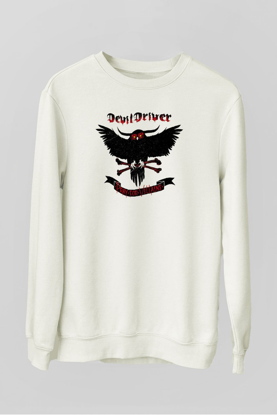DevilDriver Beyaz Unisex Sweatshirt
