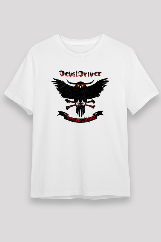 DevilDriver Beyaz Unisex Tişört T-Shirt - TişörtFabrikası