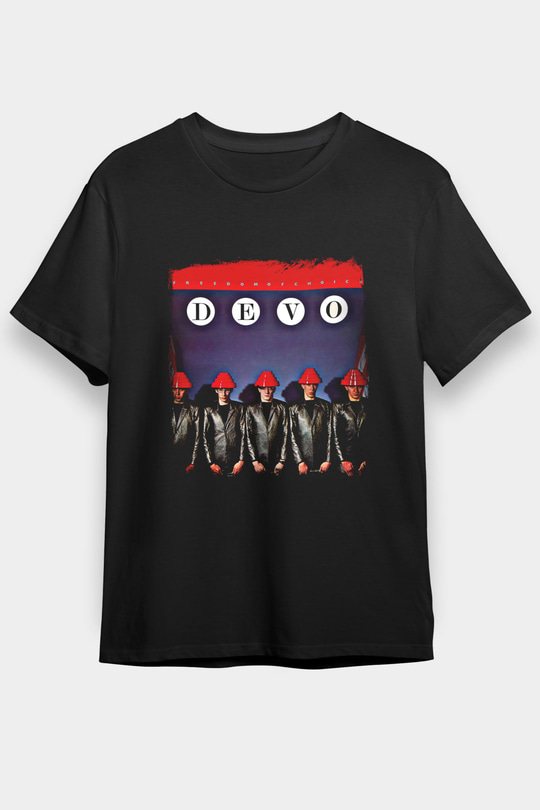 Devo Baskılı Unisex Siyah Tişört