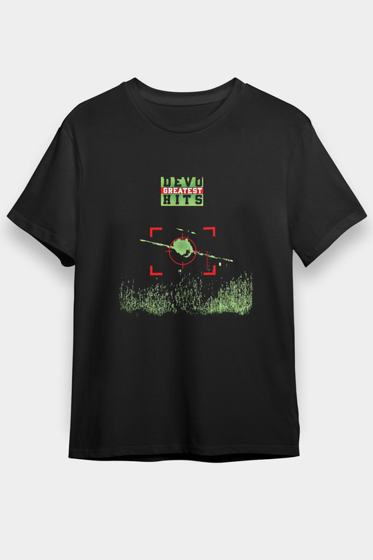 Devo Baskılı Unisex Siyah Tişört