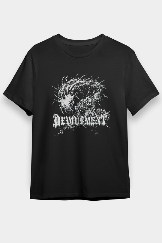 Devourment Baskılı Unisex Siyah Tişört - Tshirt