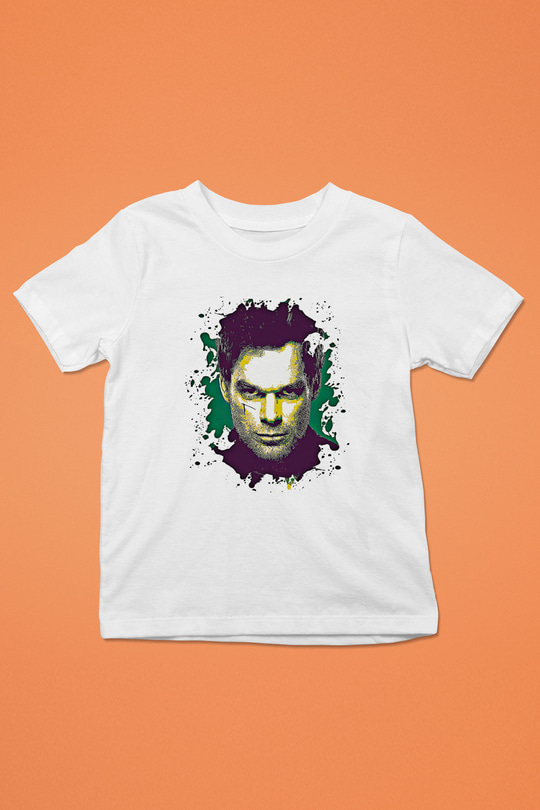 Dexter Baskılı Beyaz Unisex Beyaz Çocuk Tişört - Tshirt