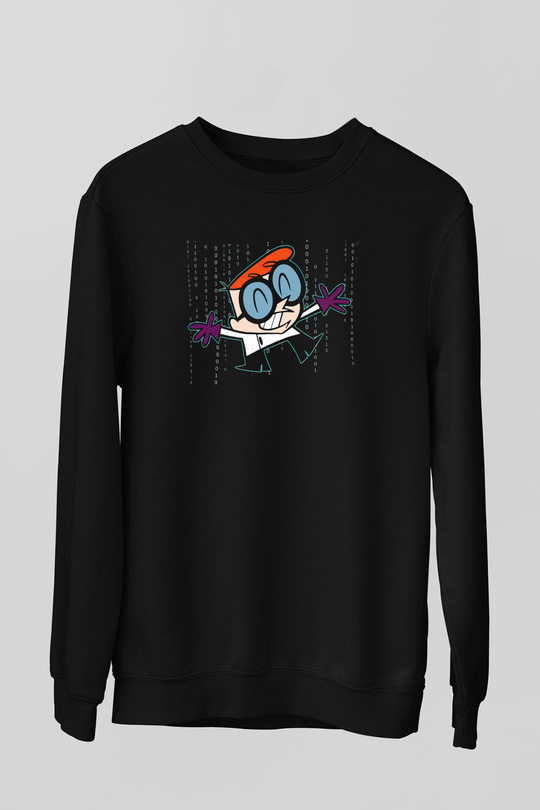 Dexter's Laboratory Siyah Unisex Sweatshirt