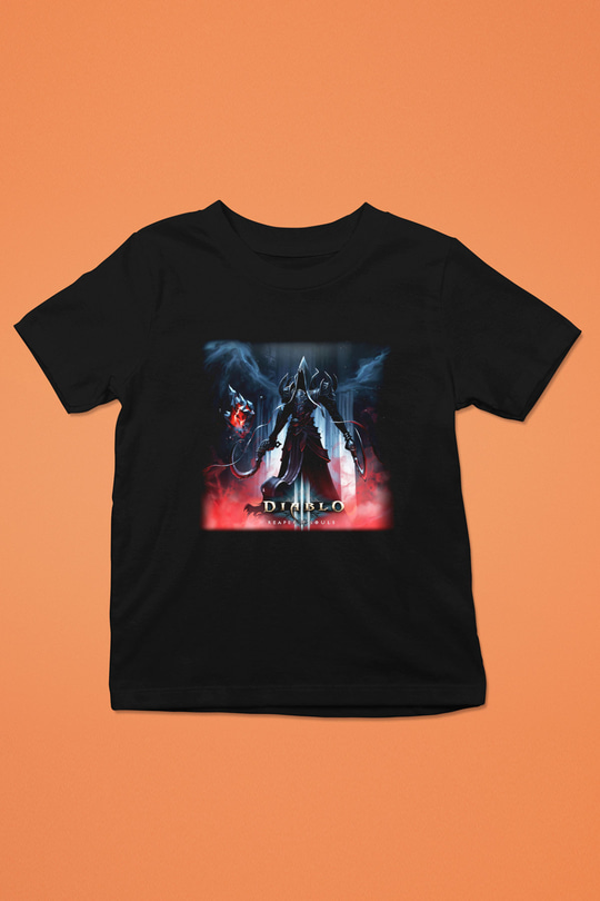 Diablo Baskılı Siyah Unisex Çocuk Tişört