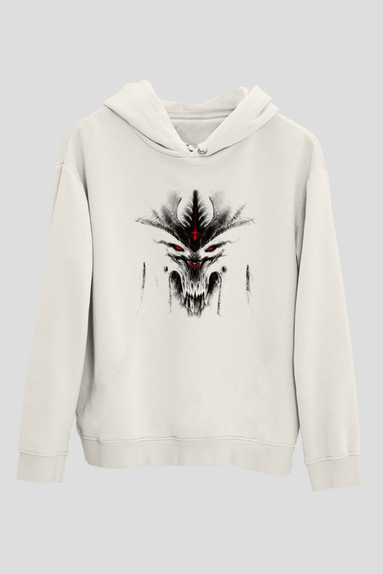 Diablo Beyaz Unisex Hoodie