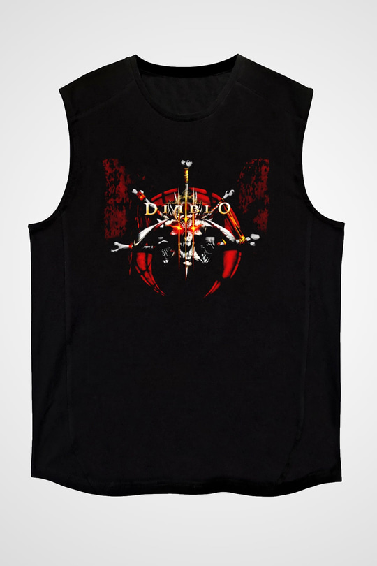 Diablo Siyah Unisex Kolsuz Tişört