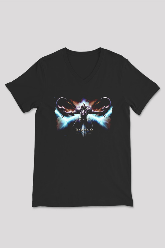 Diablo Siyah Unisex V Yaka Tişört