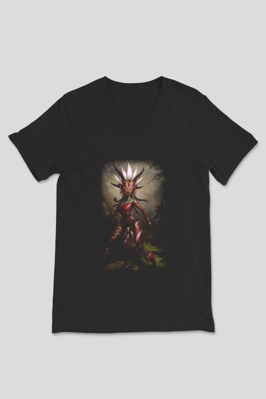 Diablo Siyah Unisex V Yaka Tişört T-Shirt