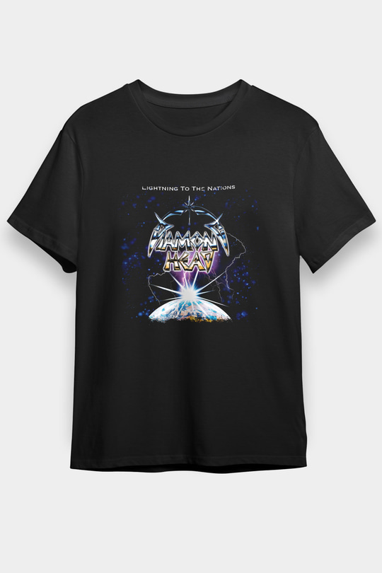 Diamond Head Baskılı Unisex Siyah Tişört