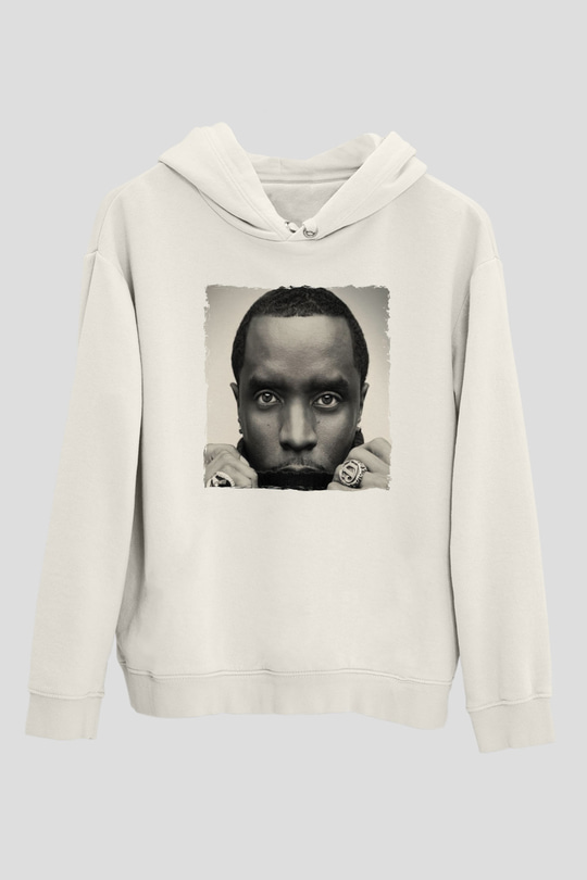 Diddy Beyaz Unisex Kapüşonlu Sweatshirt