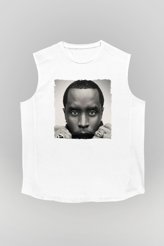 Diddy Beyaz Unisex Kolsuz Tişört