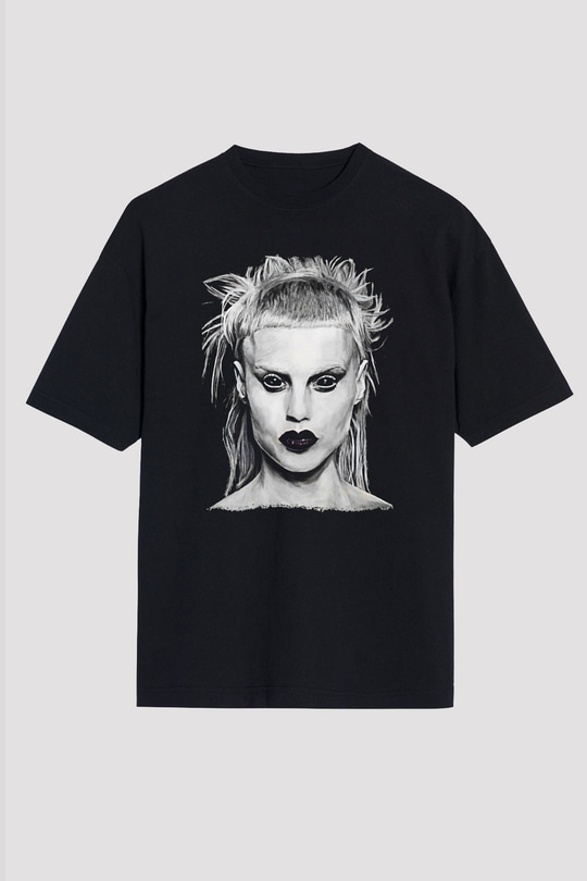 Die Antwoord Baskılı Unisex Siyah Oversize Tişört - Tshirt