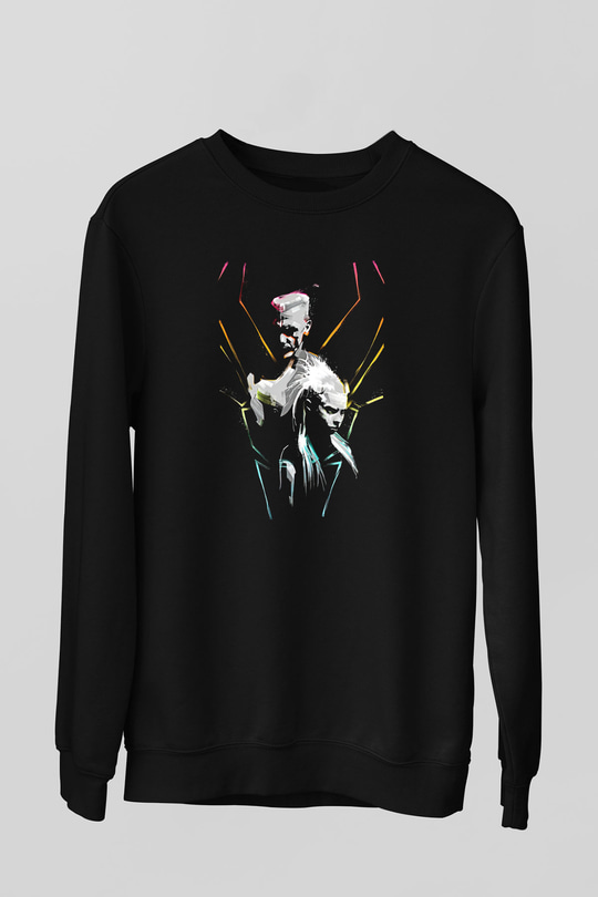 Die Antwoord Baskılı Unisex Siyah Sweatshirt