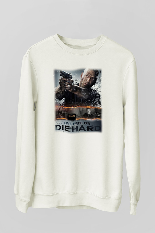 Die Hard Beyaz Unisex Sweatshirt