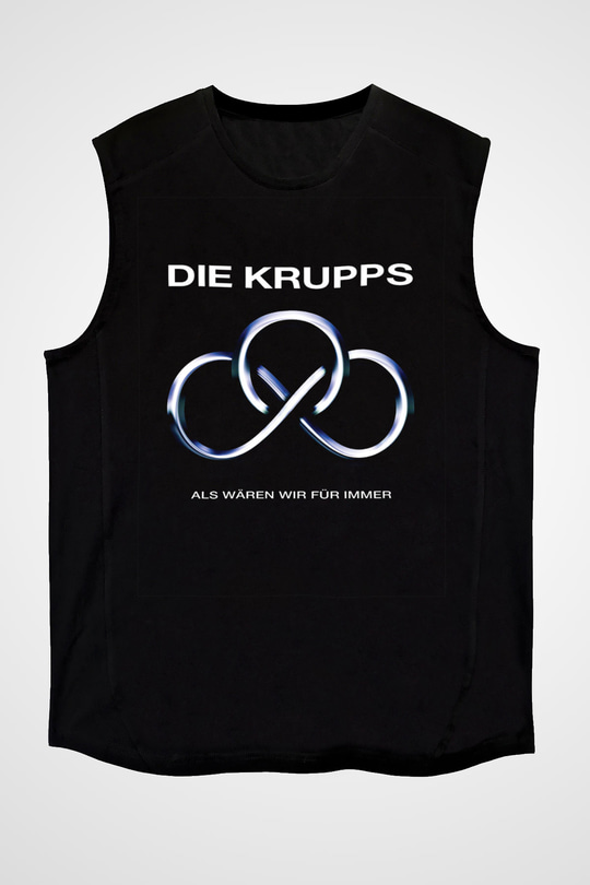Die Krupps Baskılı Unisex Siyah Kolsuz Tişört
