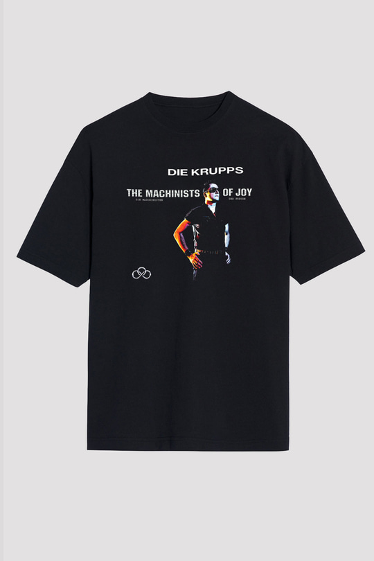 Die Krupps Baskılı Unisex Siyah Oversize Tişört