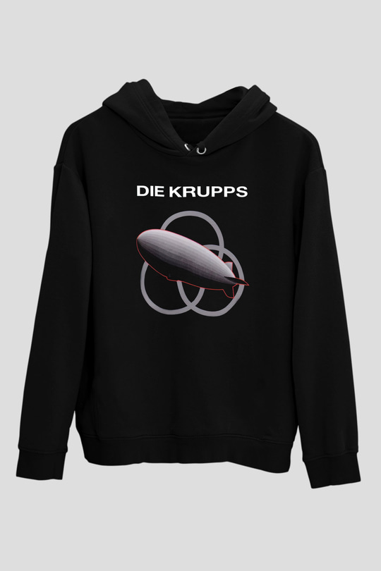 Die Krupps Siyah Unisex Kapüşonlu Sweatshirt