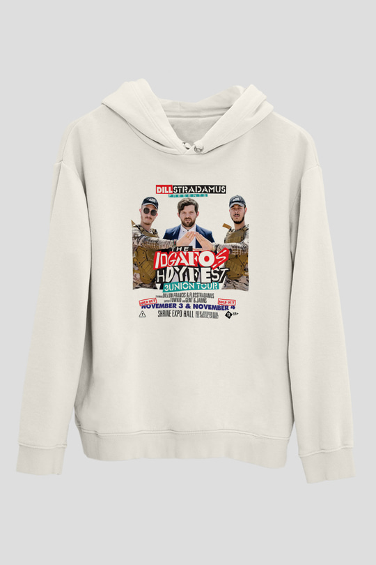 Dillion Francis Beyaz Unisex Kapüşonlu Sweatshirt
