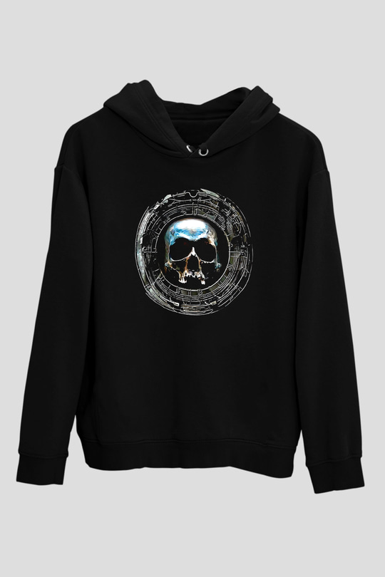 Dimmu Borgir Baskılı Unisex Siyah Kapüşonlu Sweatshirt