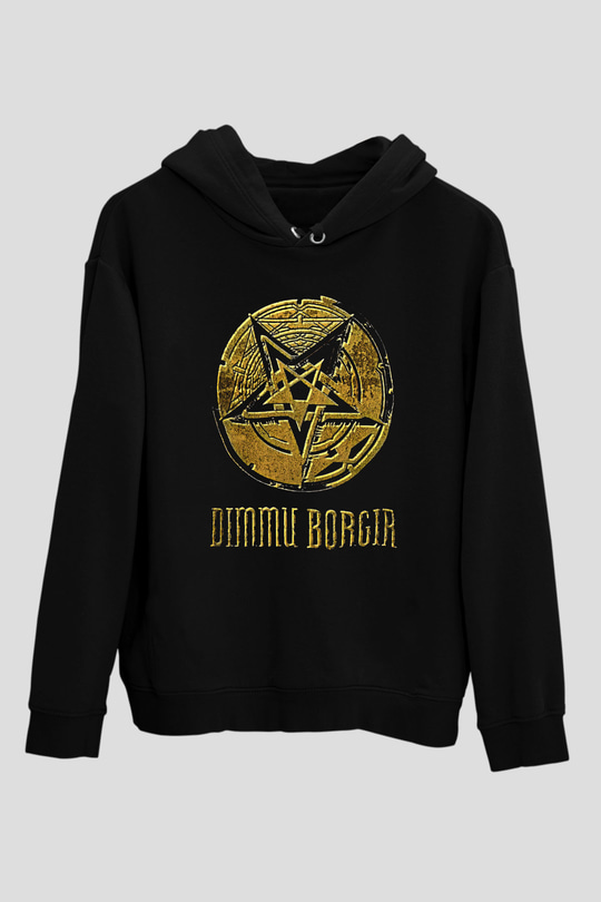 Dimmu Borgir Baskılı Unisex Siyah Kapüşonlu Sweatshirt