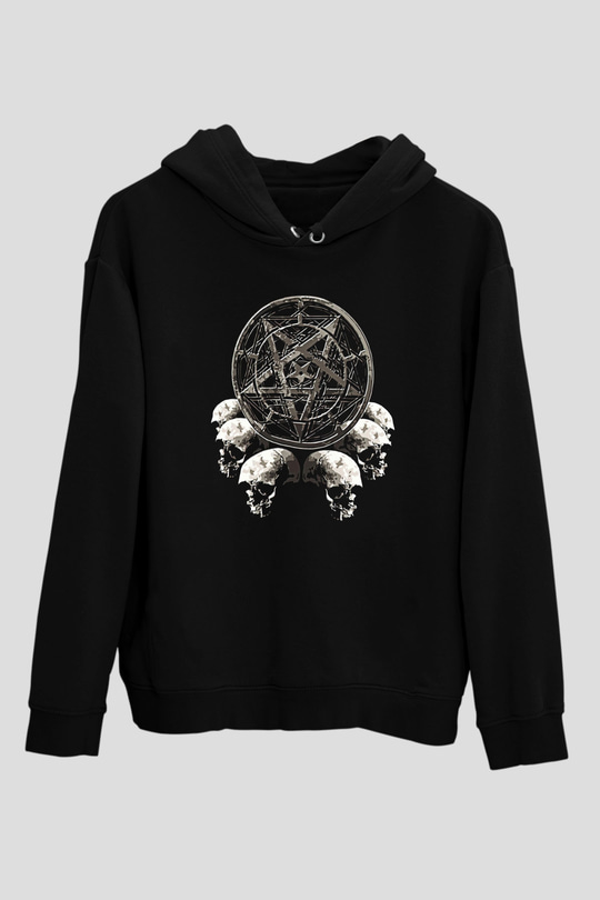 Dimmu Borgir Baskılı Unisex Siyah Kapüşonlu Sweatshirt
