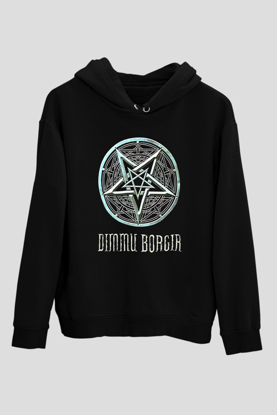 Dimmu Borgir Baskılı Unisex Siyah Kapüşonlu Sweatshirt