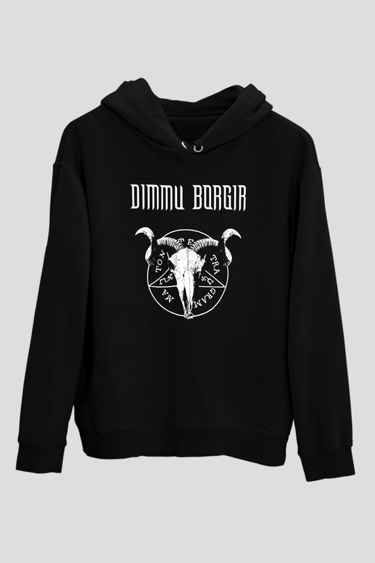 Dimmu Borgir Baskılı Unisex Siyah Kapüşonlu Sweatshirt
