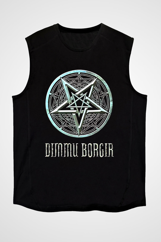 Dimmu Borgir Baskılı Unisex Siyah Kolsuz Tişört - Tshirt