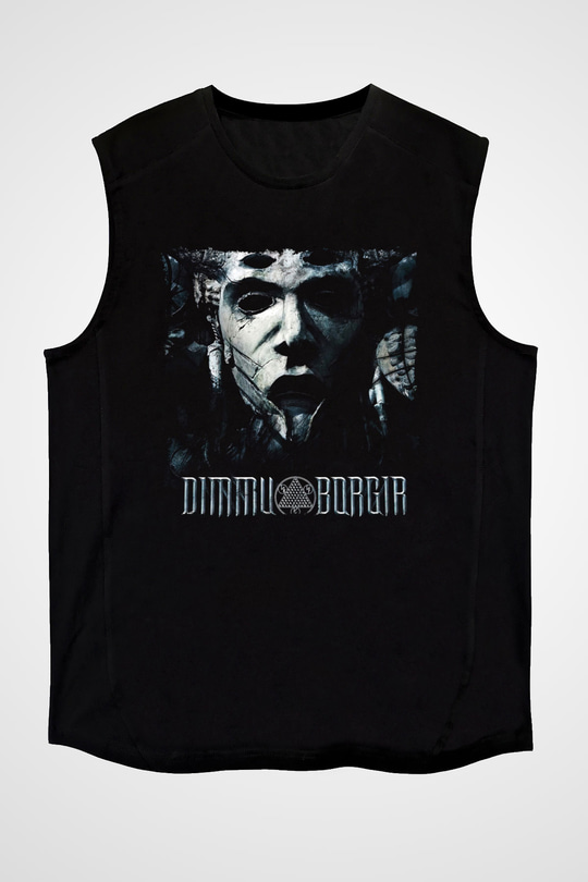 Dimmu Borgir Baskılı Unisex Siyah Kolsuz Tişört - Tshirt