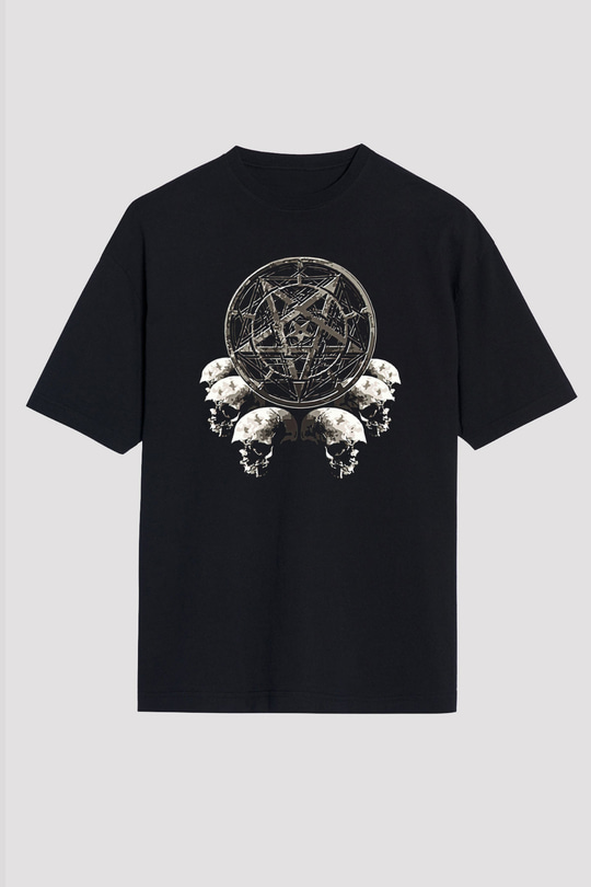 Dimmu Borgir Baskılı Unisex Siyah Oversize Tişört - Tshirt