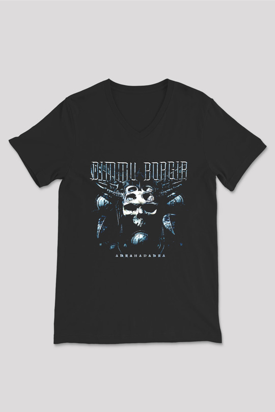 Dimmu Borgir Baskılı Unisex Siyah V Yaka Tişört - Tshirt