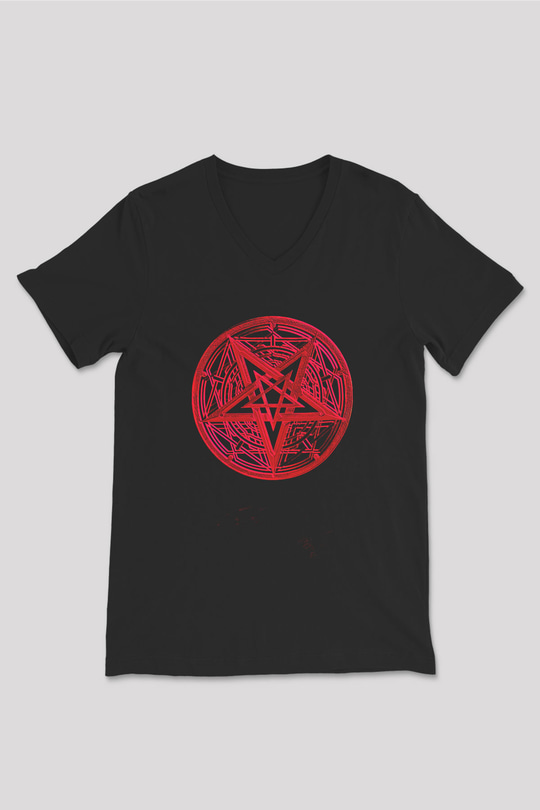 Dimmu Borgir Baskılı Unisex Siyah V Yaka Tişört - Tshirt