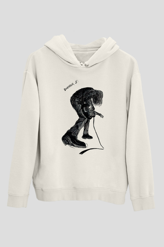 Dinosaur Jr Baskılı Beyaz Unisex Kapüşonlu Sweatshirt