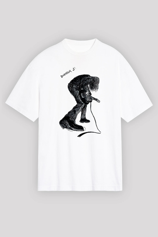 Dinosaur Jr Baskılı Beyaz Unisex Oversize Tişört - Tshirt