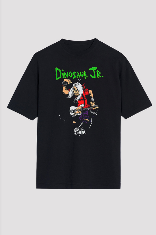 Dinosaur Jr Baskılı Unisex Siyah Oversize Tişört - Tshirt