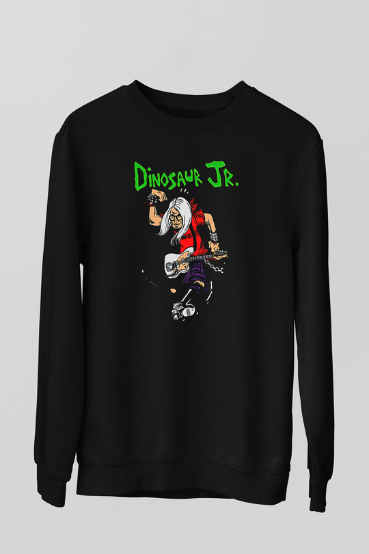 Dinosaur Jr Baskılı Unisex Siyah Sweatshirt
