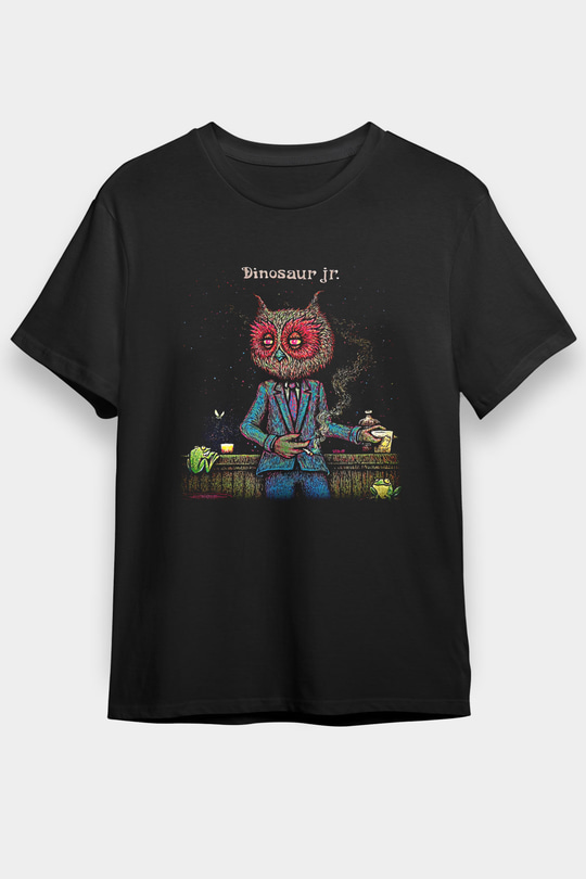 Dinosaur Jr Baskılı Unisex Siyah Tişört - Tshirt