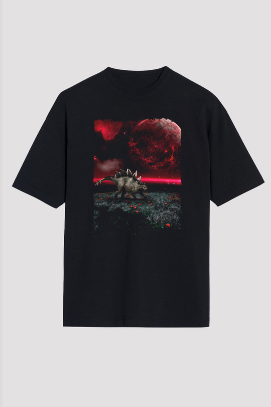 Dinozor Siyah Unisex Tişört T-Shirt - TişörtFabrikası