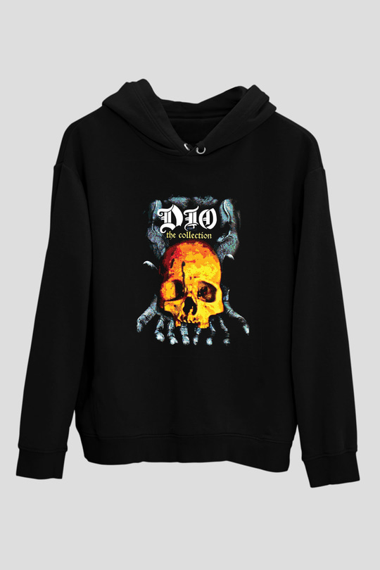 Dio Baskılı Unisex Siyah Hoodie