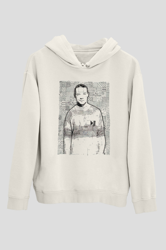 Diplo Beyaz Unisex Kapüşonlu Sweatshirt