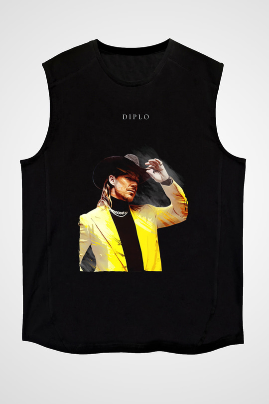 Diplo Siyah Unisex Kolsuz Tişört