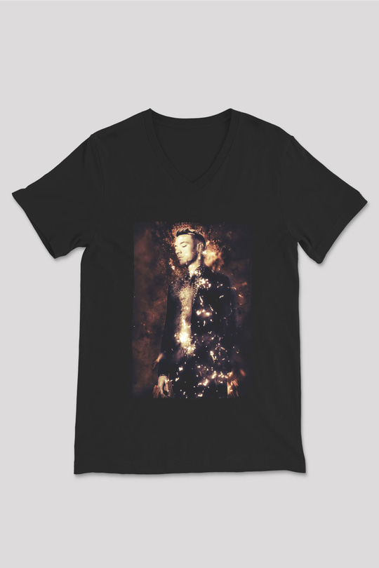 Diplo Siyah Unisex V Yaka Tişört