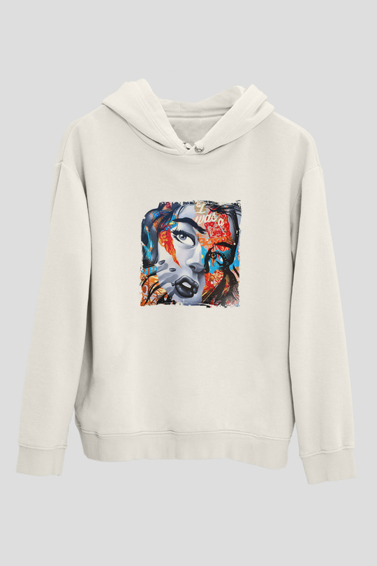 DiploBaskılı Beyaz Hoodie