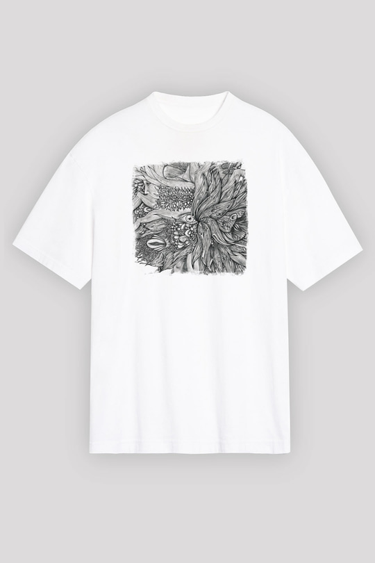 Dir En Grey Baskılı Unisex Beyaz Oversize Tişört